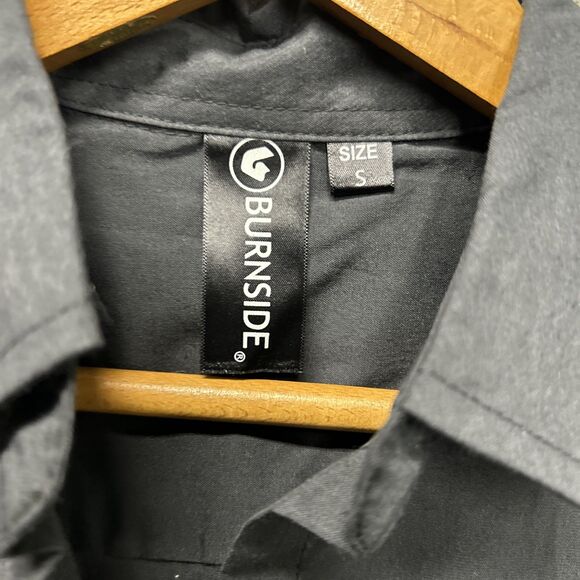 Burnside Button Up Dress Shirt Mens S Multicolor Steel Black Collared - Picture 4 of 7